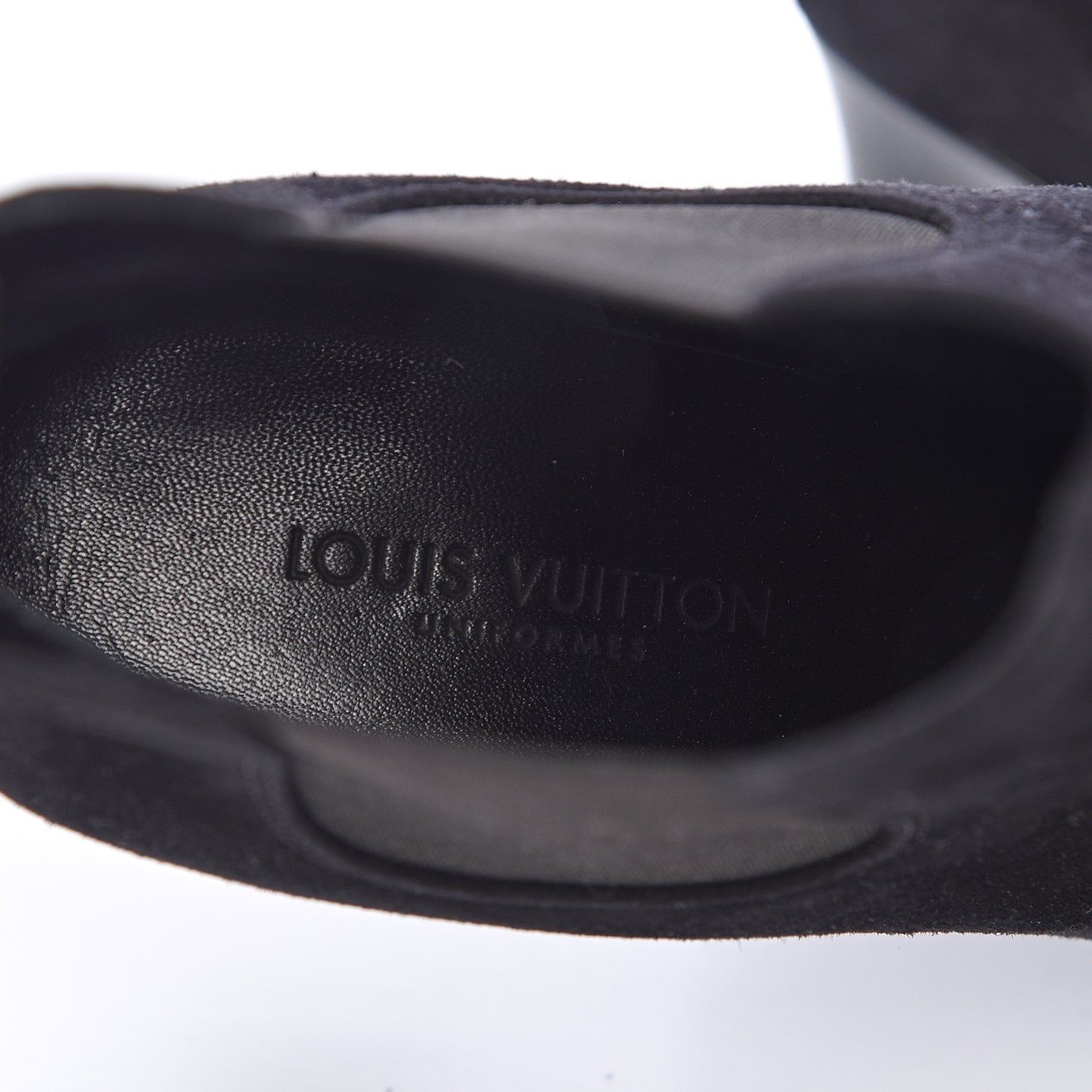 Suede Monogram Uniformes Cap Toe Chelsea 75mm Ankle Boots 38.5 Black