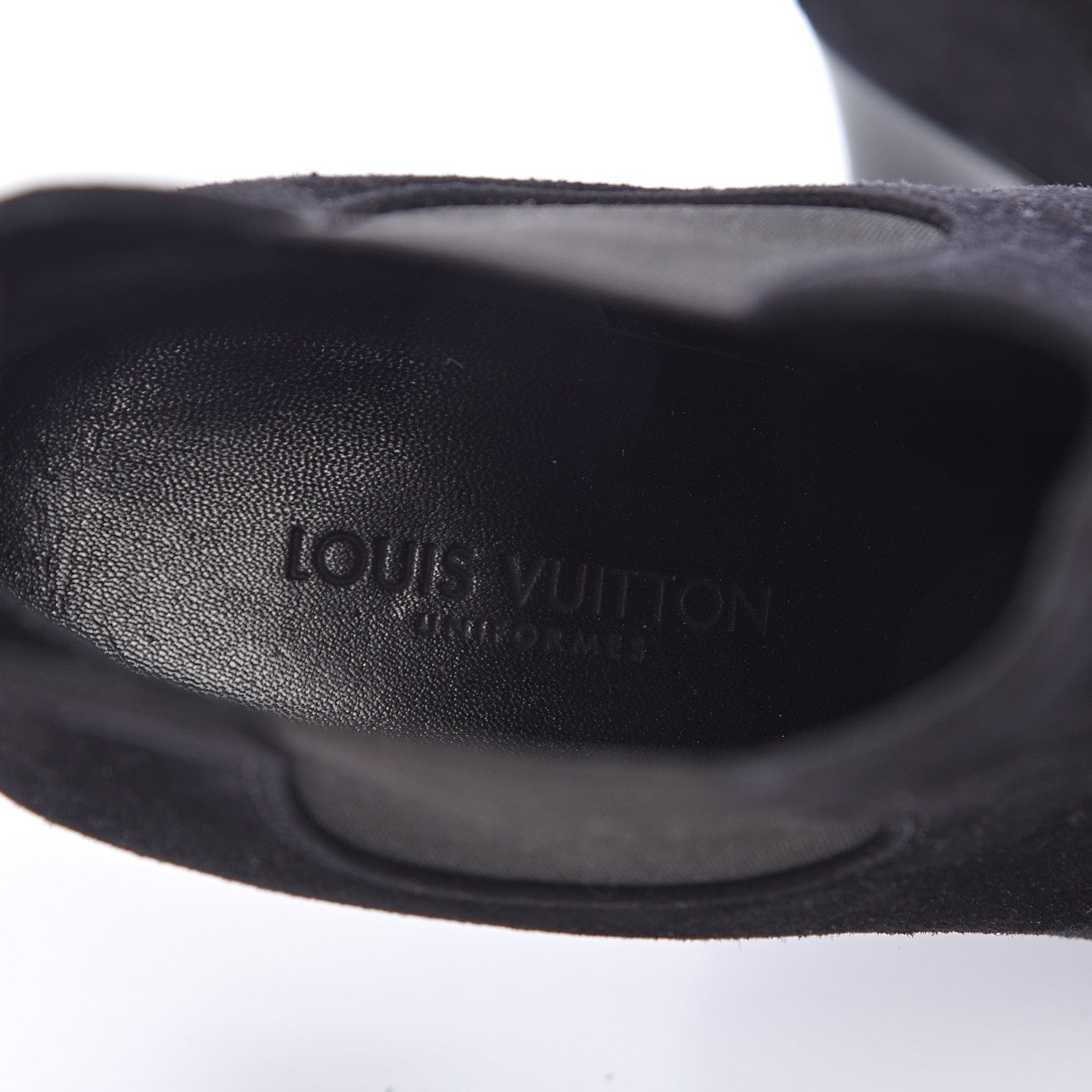 Louis Vuitton Suede Monogram Uniformes Cap Toe Chelsea 75mm Ankle Boots 38.5 Black 10 of 13