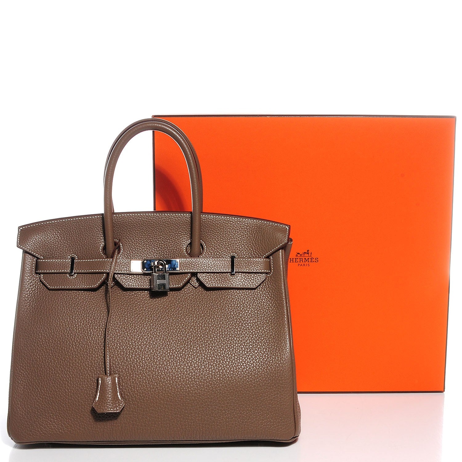 Hermes Taurillon Clemence Birkin 35 Etoupe 5 of 22