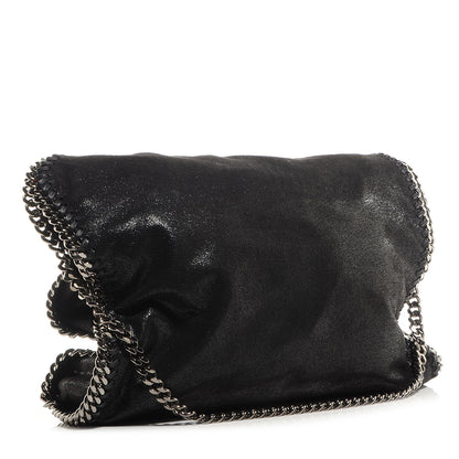 Stella McCartney Faux Leather Shaggy Deer Falabella Fold Over Tote Black 3 of 8
