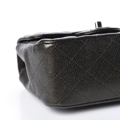 Chanel Metallic Caviar Quilted Mini Square Flap Dark Charcoal 9 of 10