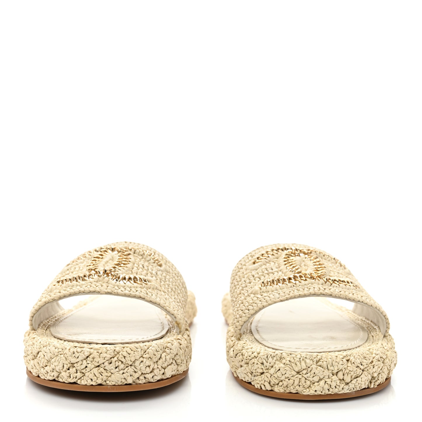 Cord Braided CC Mules 41 Light Beige