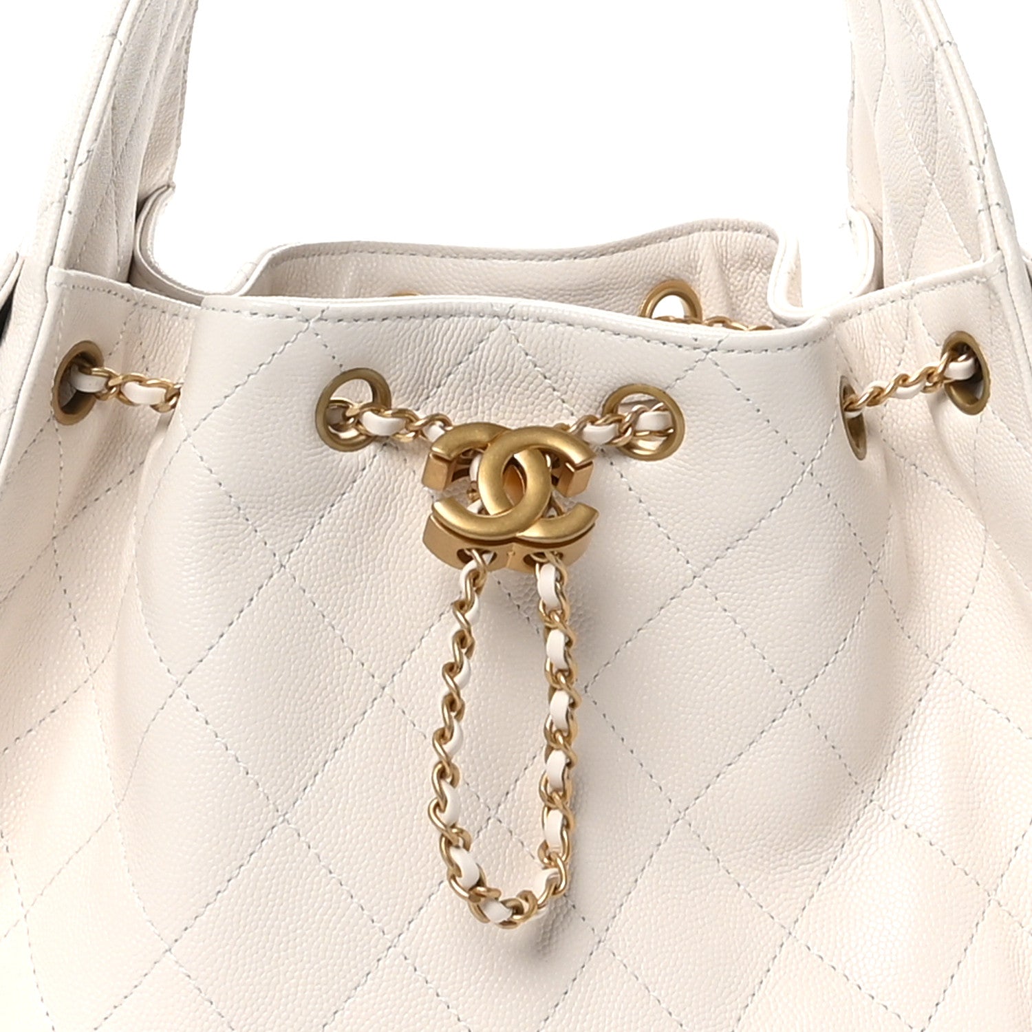 Chanel Caviar Quilted Small Chanel 25 Handbag White 8 of 10