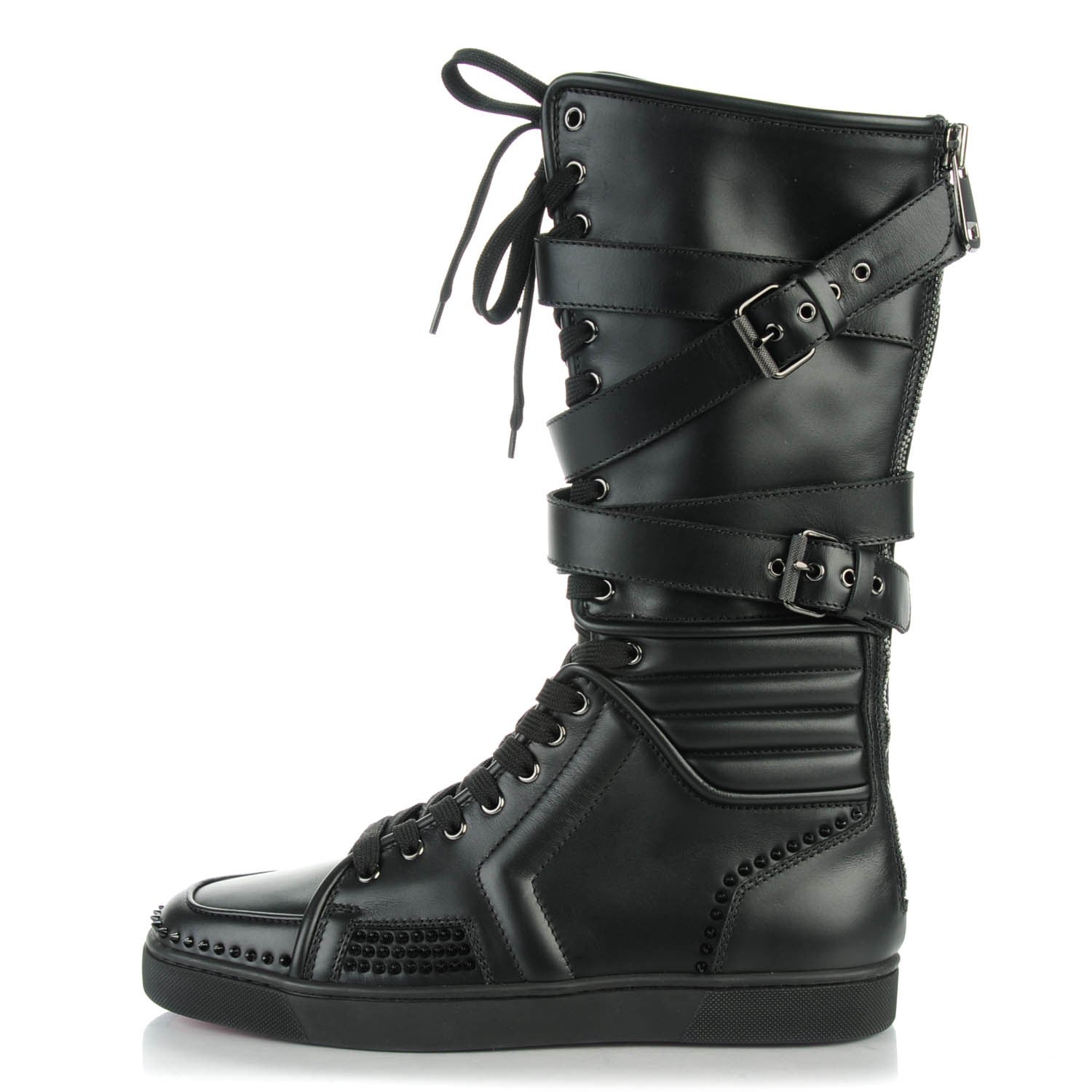Christian Louboutin Calfskin Sporty Dude Mens Flat Boots 42.5 Black 1 of 10