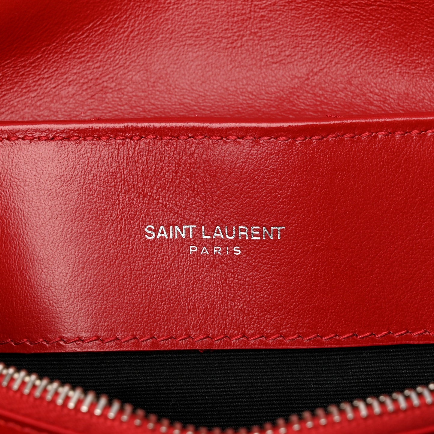 Calfskin Y Quilted Monogram Medium Loulou Chain Satchel Lipstick Red