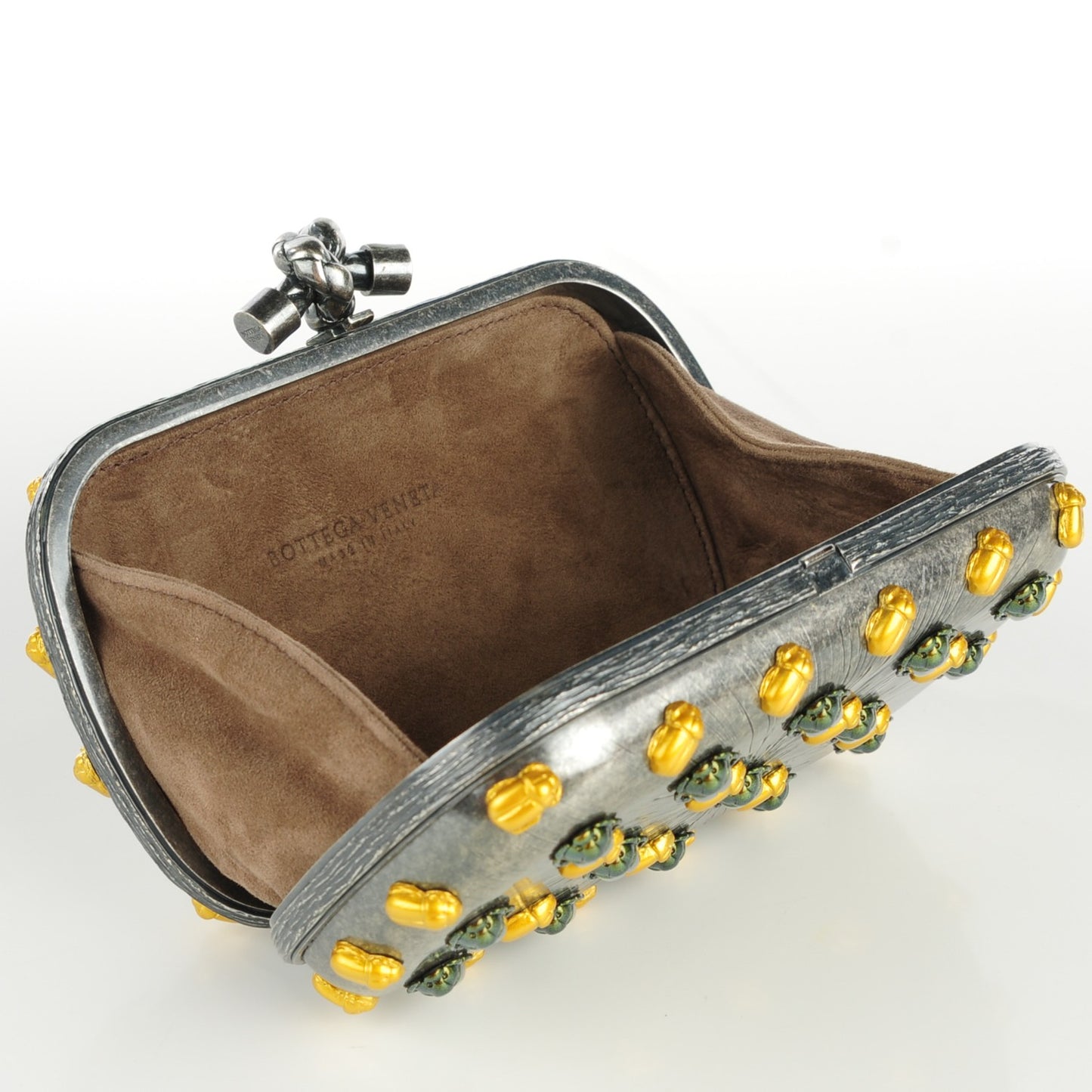 Lacquered Scarab Knot Clutch