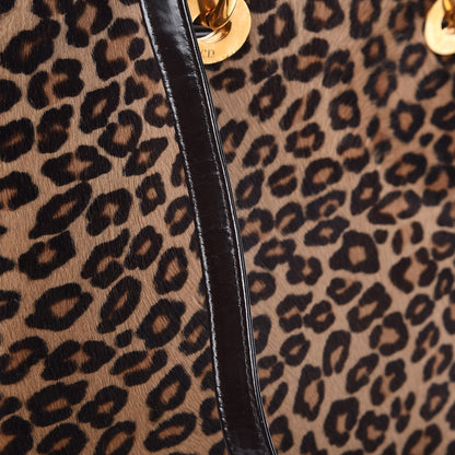 Christian Dior Patent Pony Hair Leopard Print Large Lady Dior Brown 10 of 12