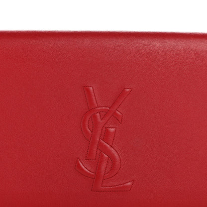 Saint Laurent Calfskin Monogram Large Belle De Jour Clutch Red 8 of 11