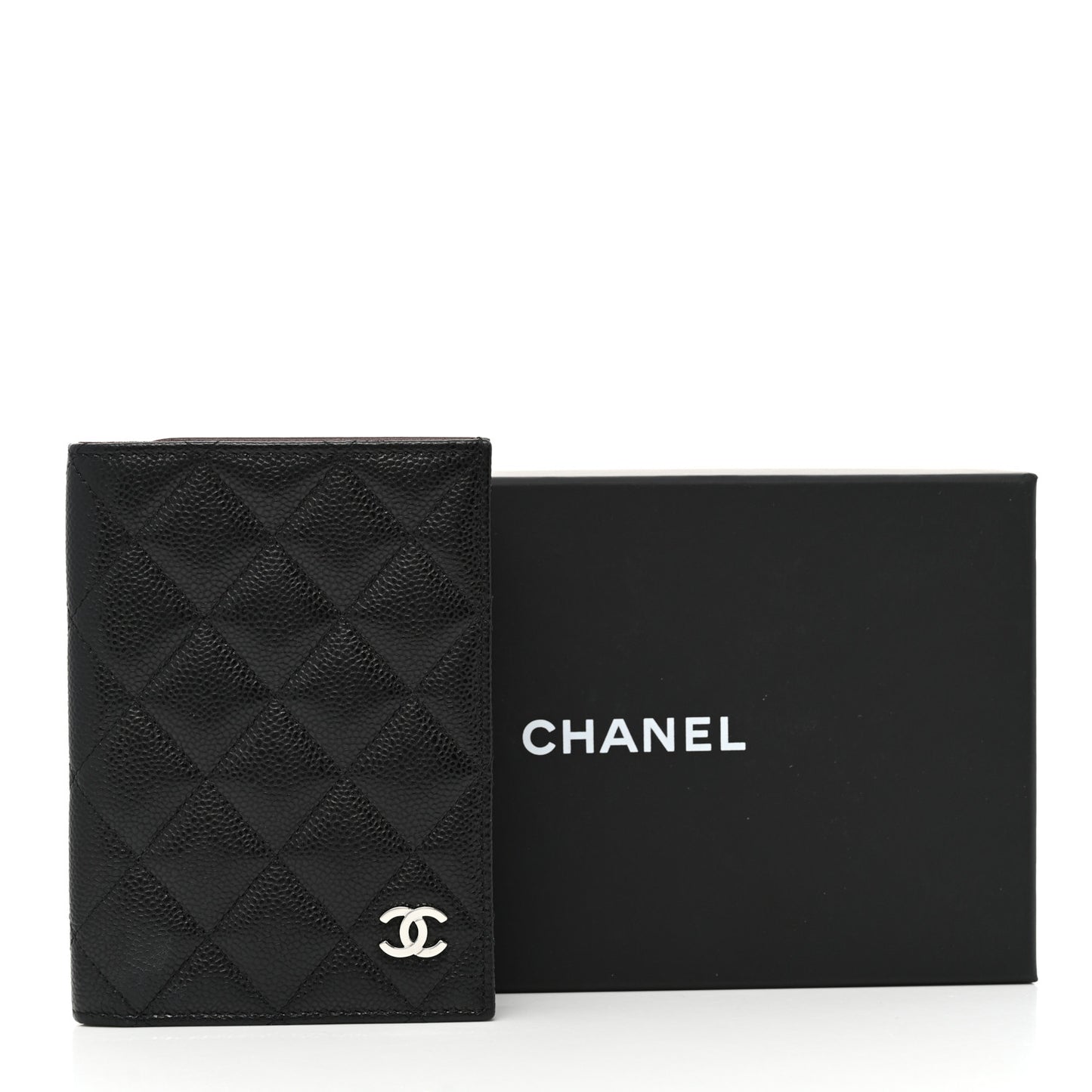 Caviar Quilted Passport Holder Black