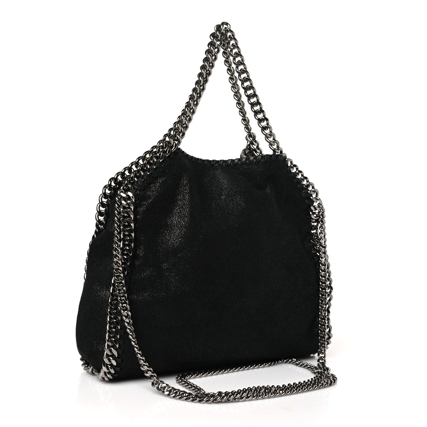 Shaggy Deer Mini Falabella Fold Over Tote Black