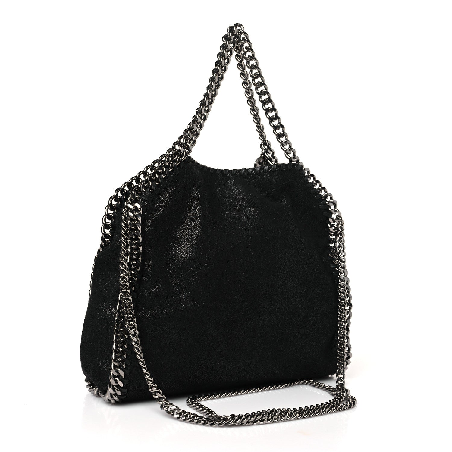 Stella McCartney Shaggy Deer Mini Falabella Fold Over Tote Black 3 of 8