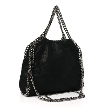 Stella McCartney Shaggy Deer Mini Falabella Fold Over Tote Black 3 of 8