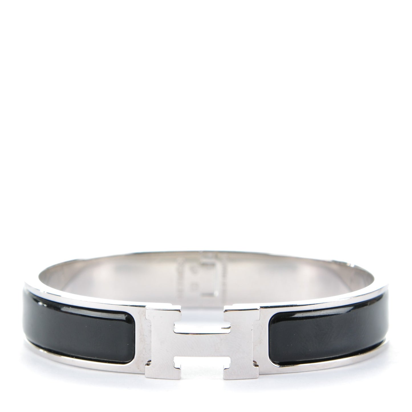 Enamel Narrow Clic Clac H Bracelet GM Black