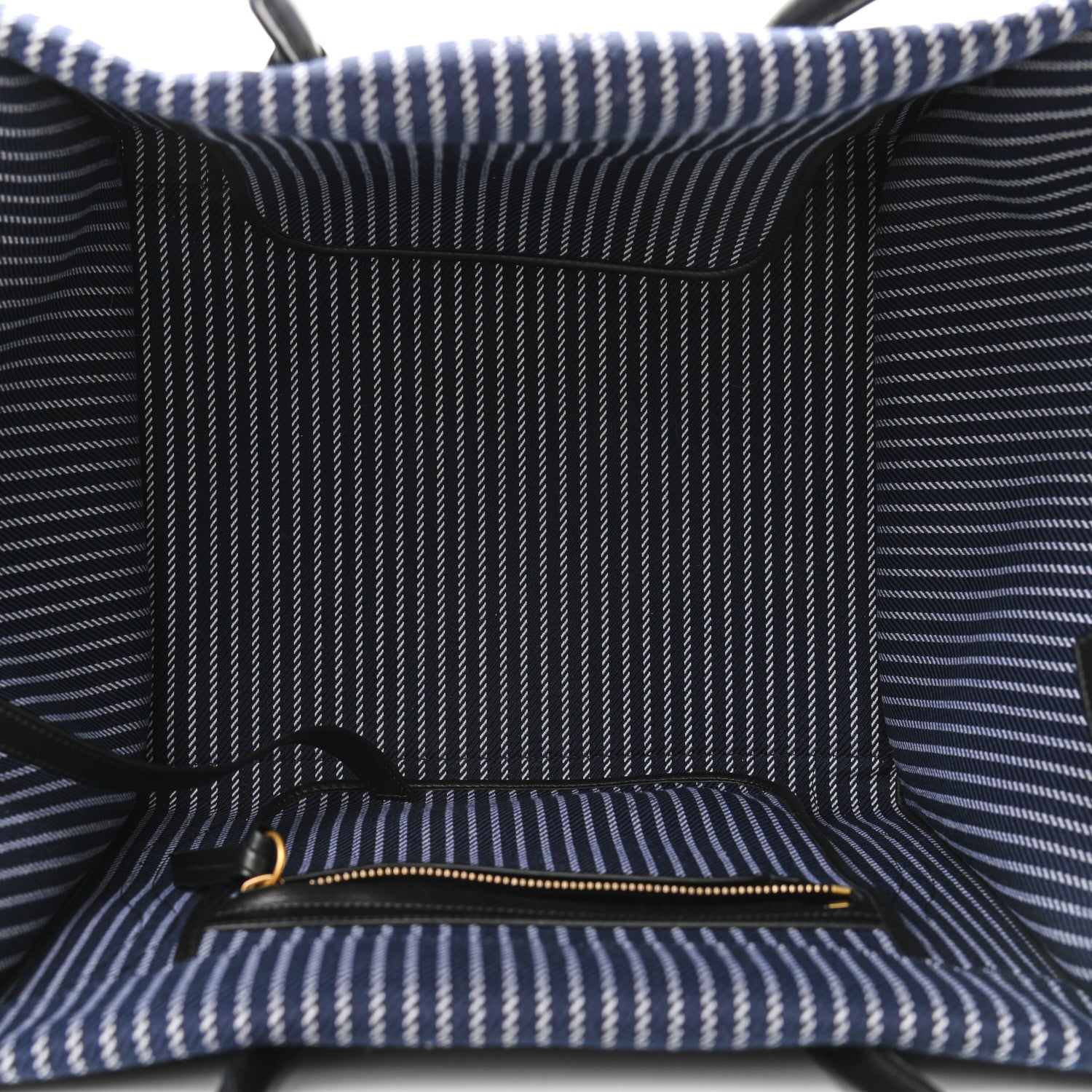 Celine Cotton Canvas Striped Medium Phantom Luggage Navy White 5 of 12