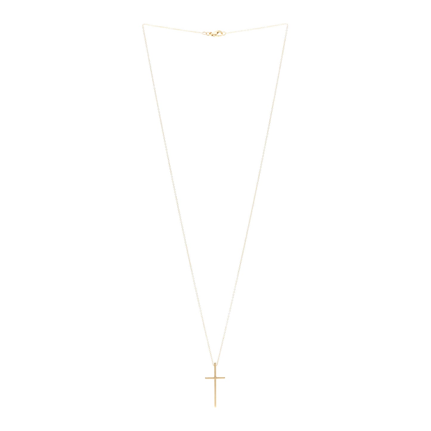 18K Yellow Gold Metro Cross Pendant Necklace
