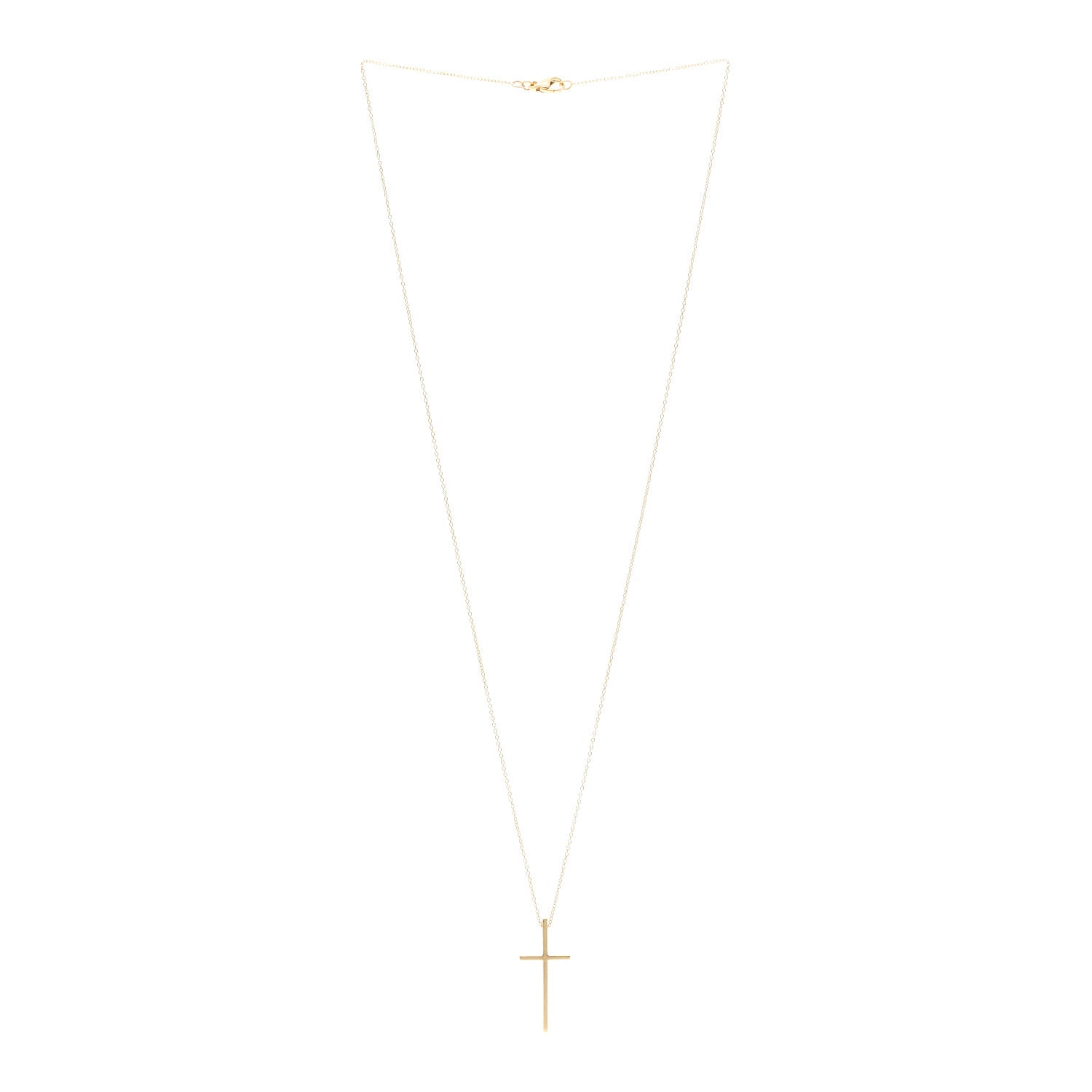 Tiffany 18K Yellow Gold Metro Cross Pendant Necklace 3 of 5