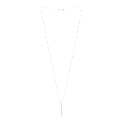 Tiffany 18K Yellow Gold Metro Cross Pendant Necklace 3 of 5