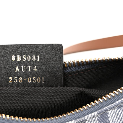 Fendi Denim Vitello King F is Fendi FF Embroidered Mini Fendigraphy Hobo Bag Blue Brown 7 of 11