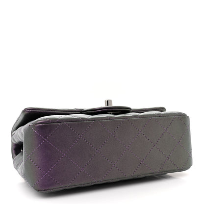 Chanel Iridescent Lambskin Quilted Mini Rectangular Flap Dark Purple 4 of 15