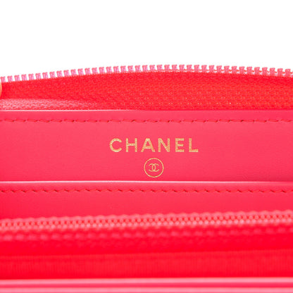 Chanel Patent Quilted Boy Zip Around Wallet Pink 6 of 7
