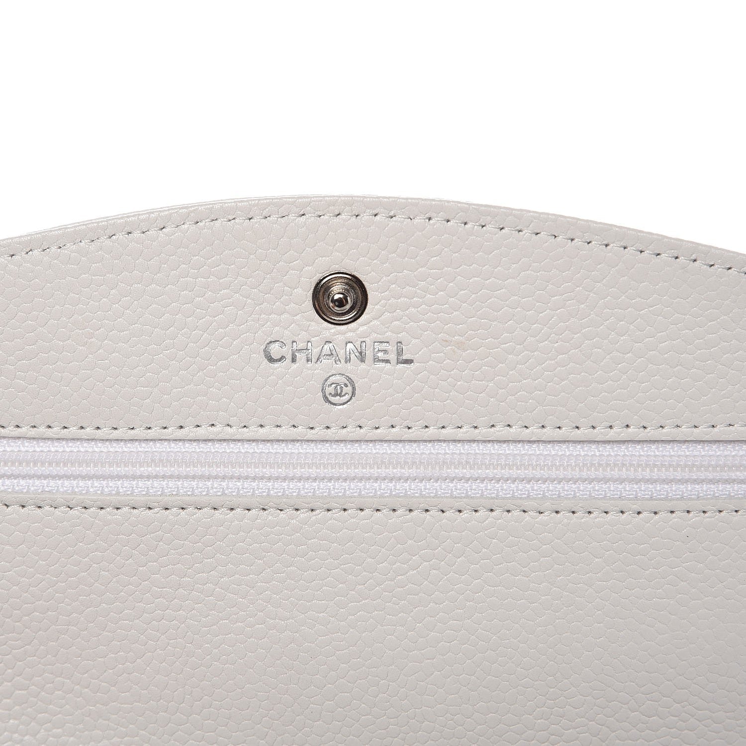 Chanel Caviar Timeless CC Wallet on Chain WOC White 6 of 11