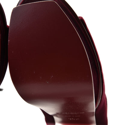 Saint Laurent Velluto Master Lace Up Tribute 105 Platform Sandals 36.5 Burgundy 11 of 13