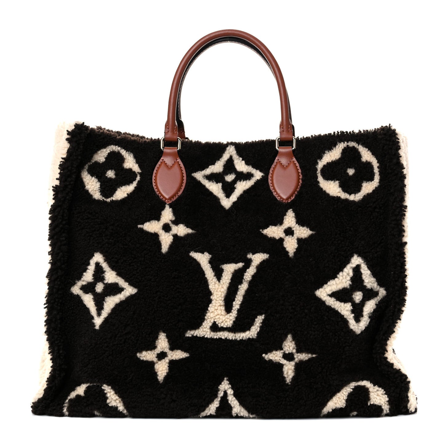 Shearling Monogram Giant Teddy Onthego GM Black White