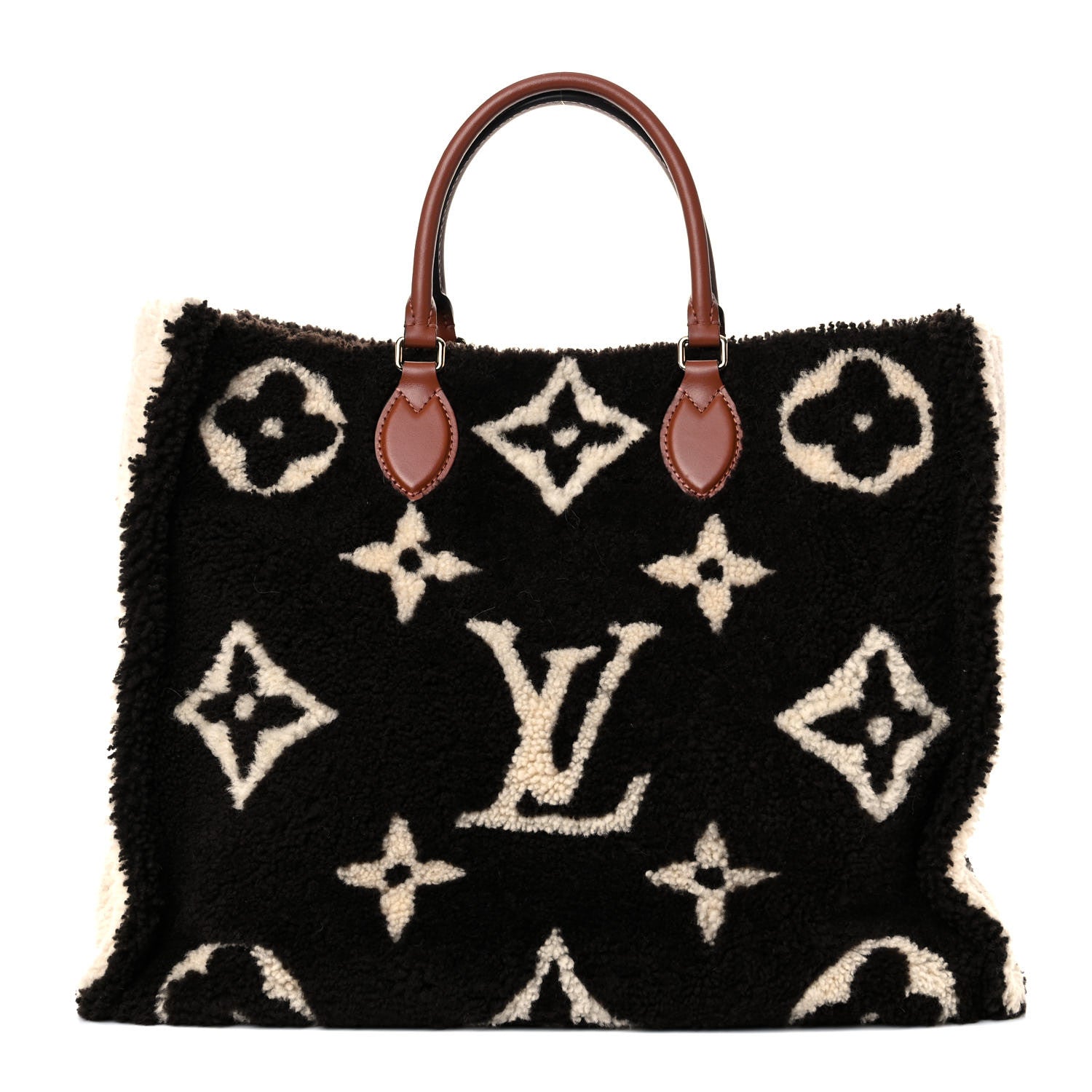 Louis Vuitton Shearling Monogram Giant Teddy Onthego GM Black White 3 of 12