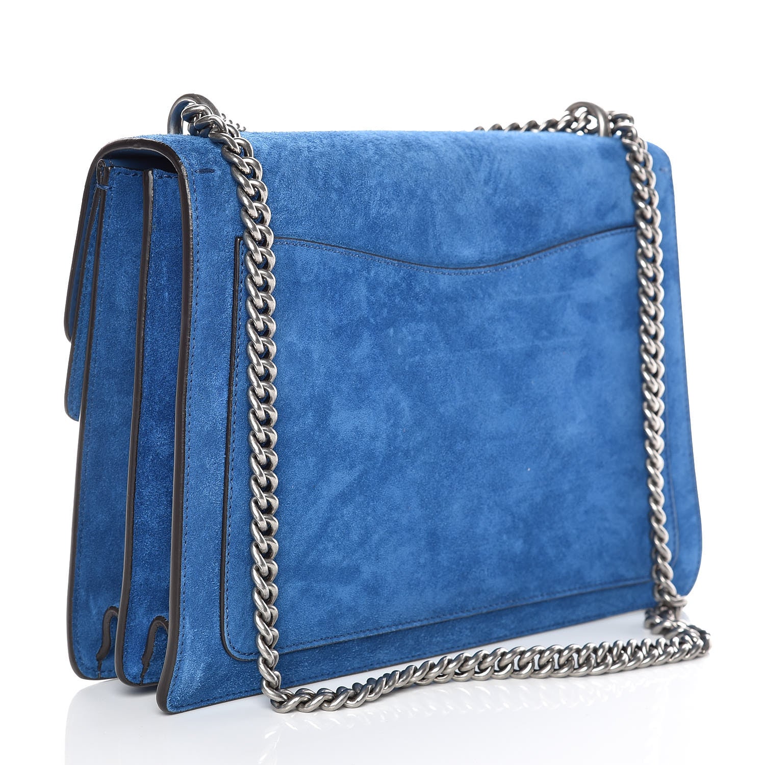 Gucci Suede Medium Dionysus Shoulder Bag Blue 3 of 14