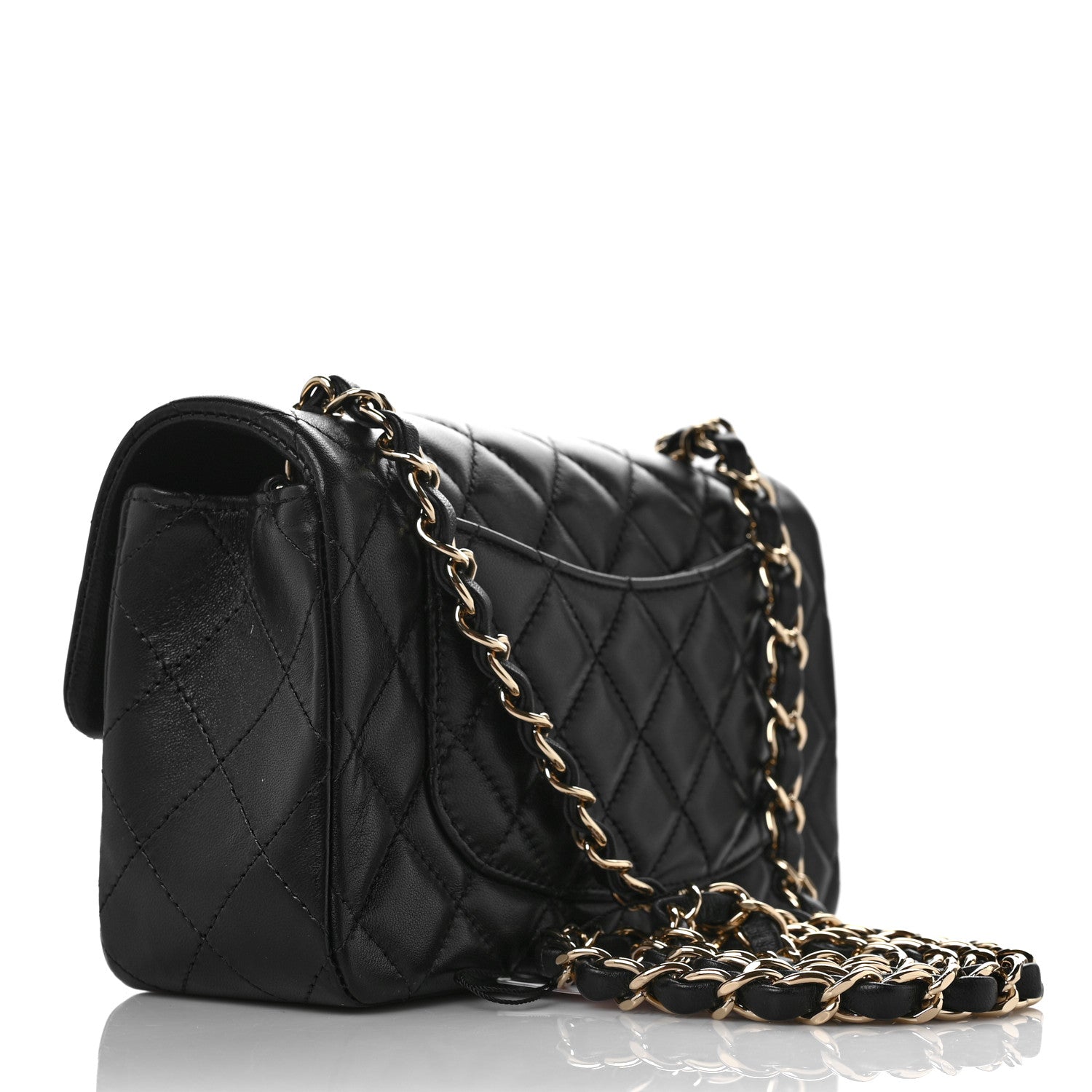 Chanel Lambskin Quilted Mini Rectangular Flap Black 3 of 10