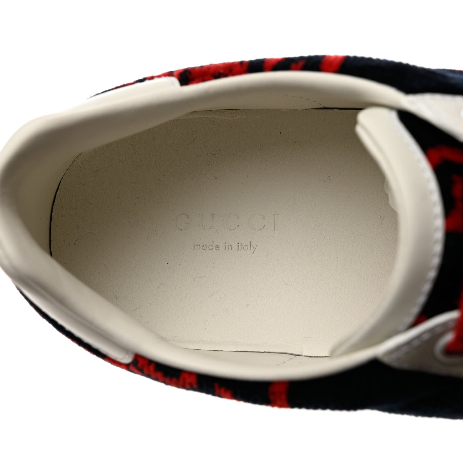 Gucci Terry Cloth GG Monogram Web Womens Ace Sneakers 37.5 Blue Red 7 of 9