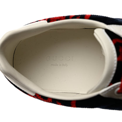 Gucci Terry Cloth GG Monogram Web Womens Ace Sneakers 37.5 Blue Red 7 of 9