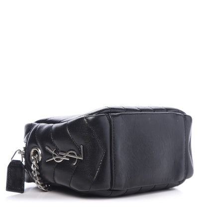 Saint Laurent Calfskin Y Quilted Monogram Mini Loulou Camera Bag Black 4 of 9