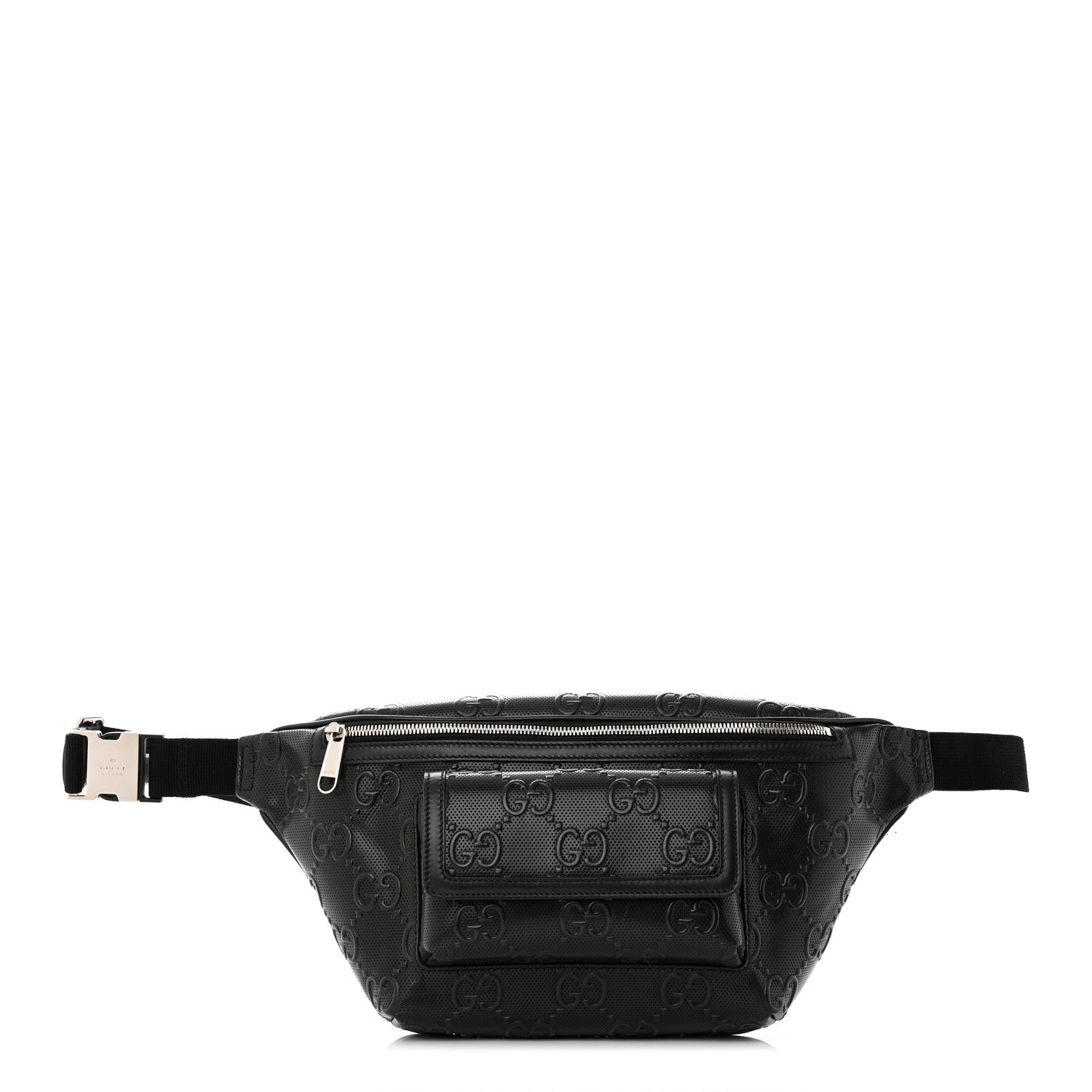 Gucci Calfskin GG Tennis Embossed Pocket Belt Bag Black 1 of 11
