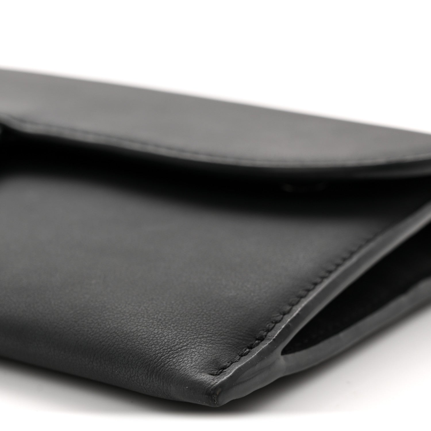 Christian Dior Ultra Matte Calfskin Saddle Chain Wallet Pouch Black 11 of 11