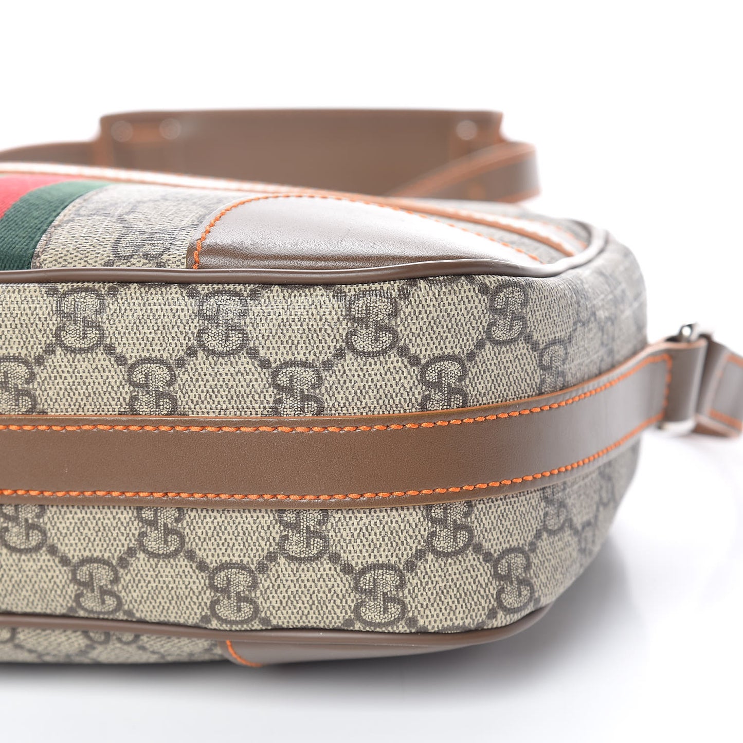 GG Supreme Monogram Web Medium Shoulder Bag Brown