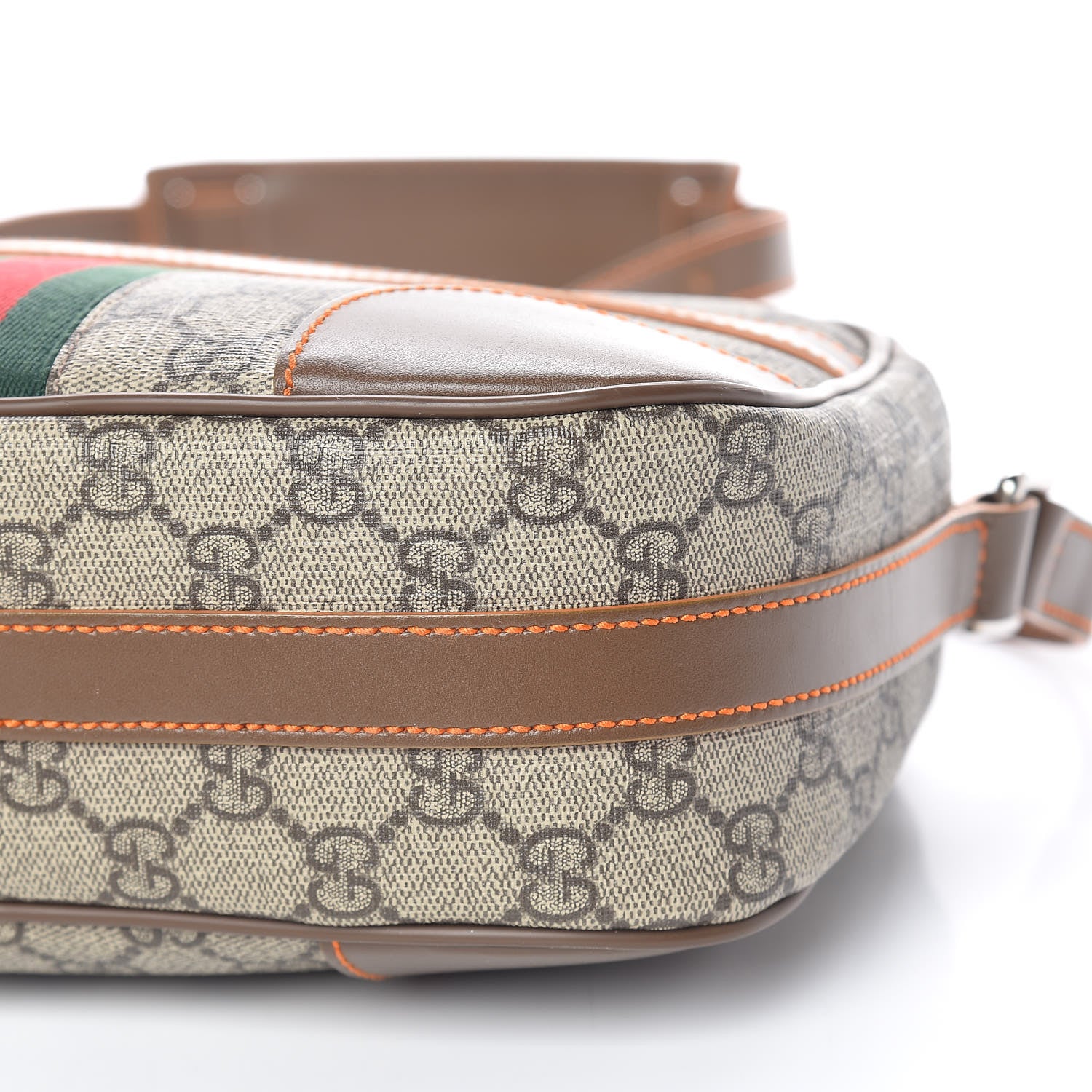 Gucci GG Supreme Monogram Web Medium Shoulder Bag Brown 10 of 10