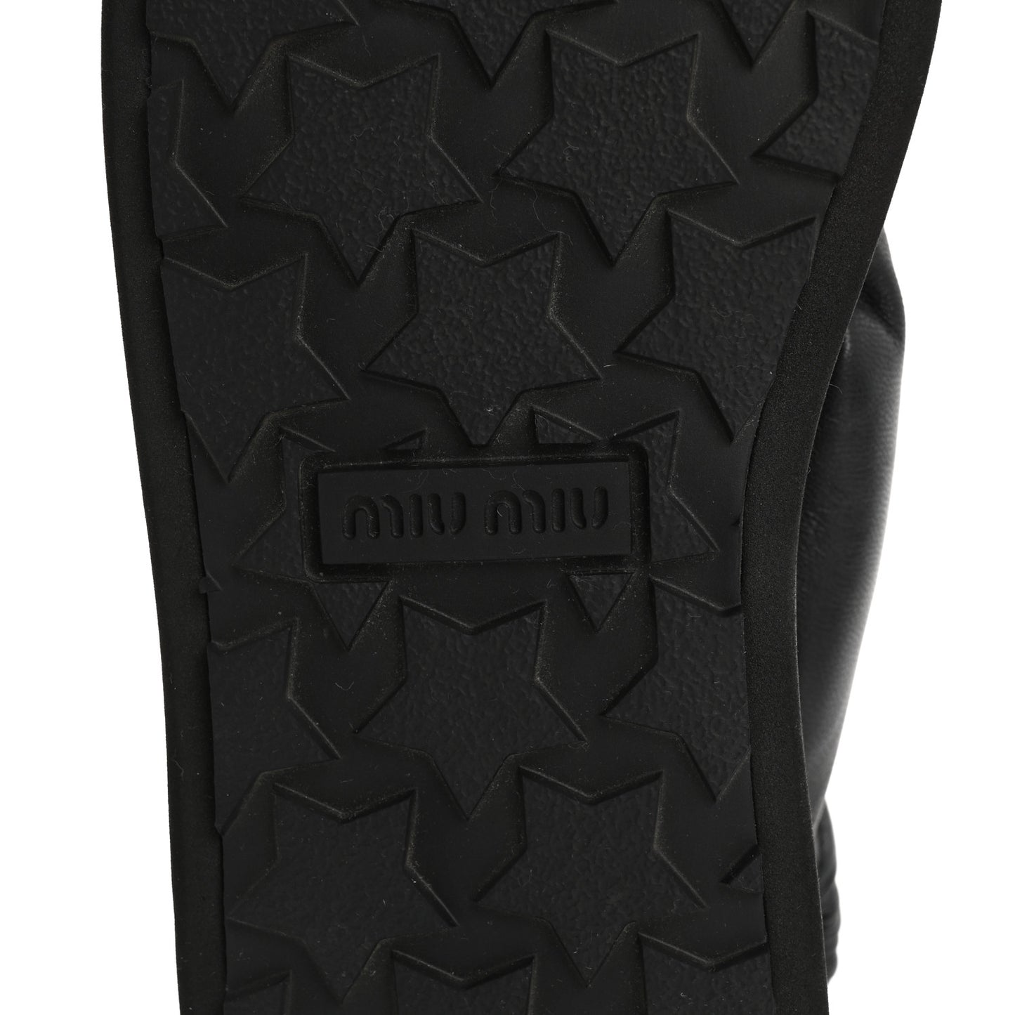 Padded Nappa Flatform Sandals 35 Black