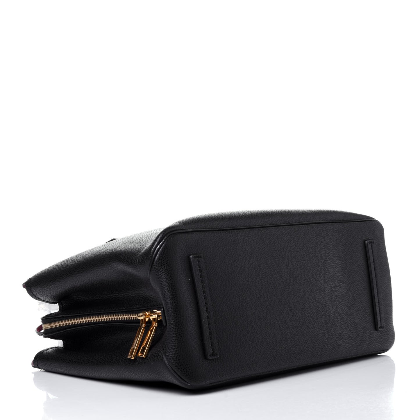 Pebbled Calfskin Editor Shopping Tote Black