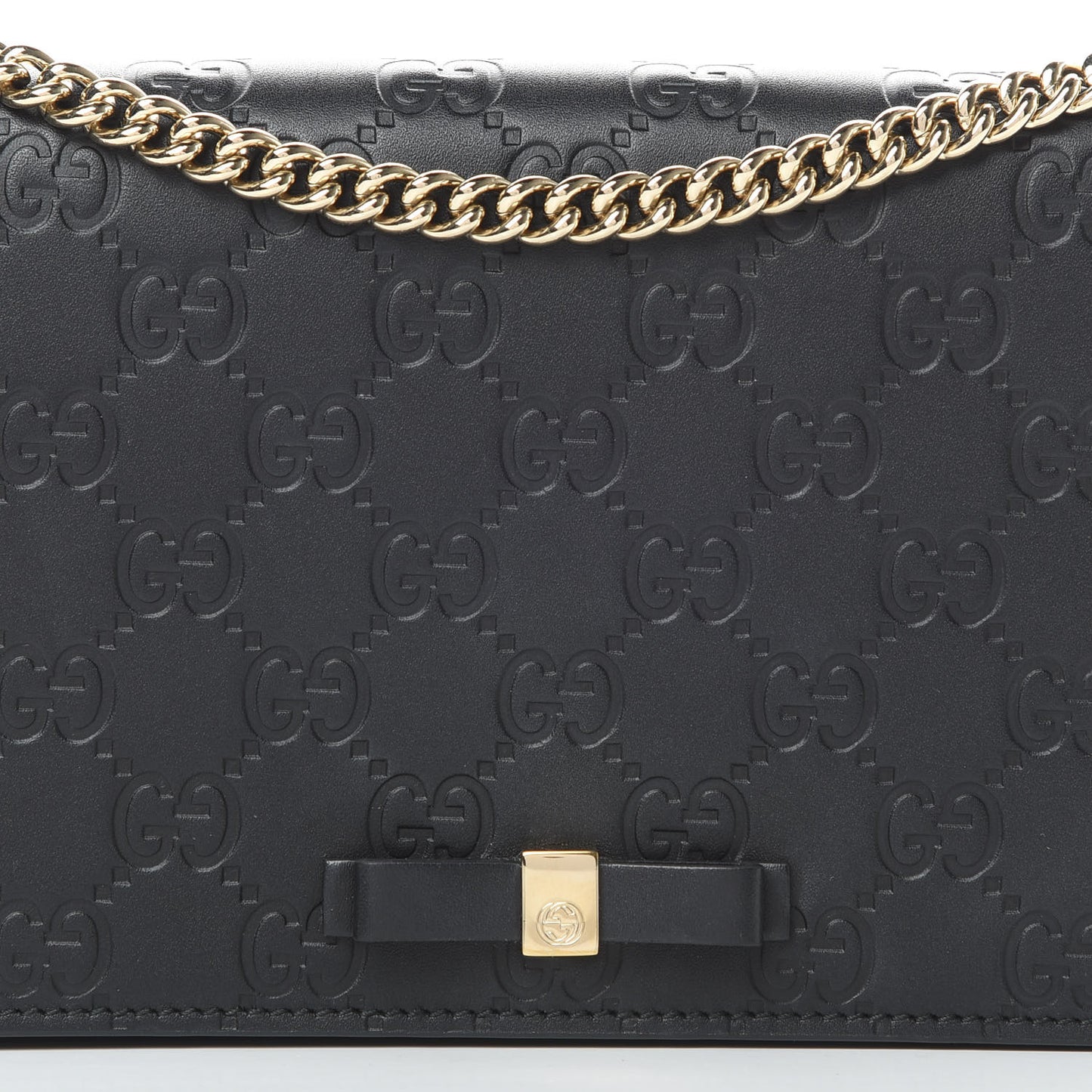 Guccissima Signature Bowy Chain Wallet Black