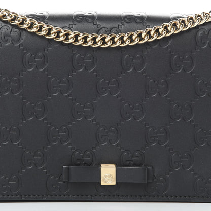 Gucci Guccissima Signature Bowy Chain Wallet Black 7 of 15