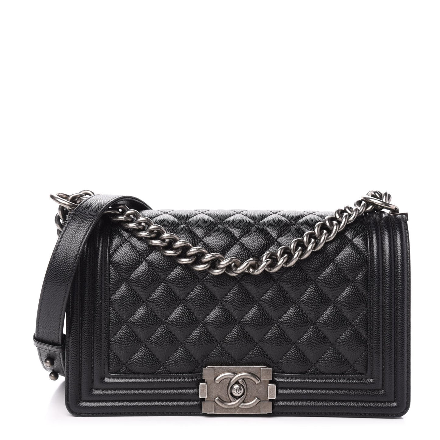Caviar Quilted Medium Boy Flap Black