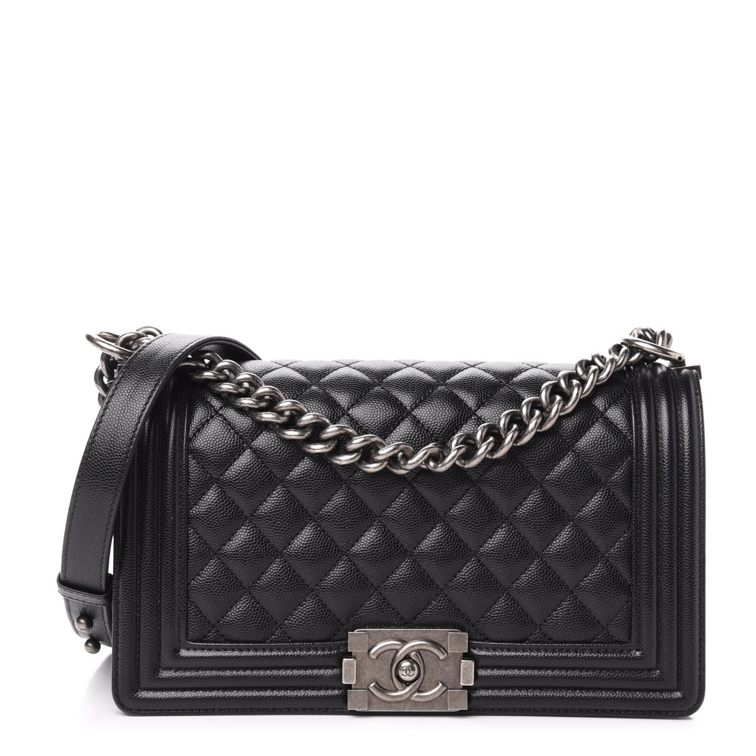 Chanel Caviar Quilted Medium Boy Flap Black 1 of 12