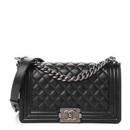 Chanel Caviar Quilted Medium Boy Flap Black 1 of 12