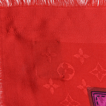 Louis Vuitton Silk Monogram All That's Straps Scarf Shawl Rouge 7 of 7