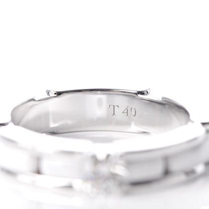 Chanel 18K White Gold Ceramic Diamond Slim Ultra Ring 49 4.75 White 6 of 11