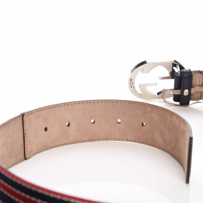 Gucci Canvas Web Interlocking G Belt 90 36 Blue Red 4 of 6