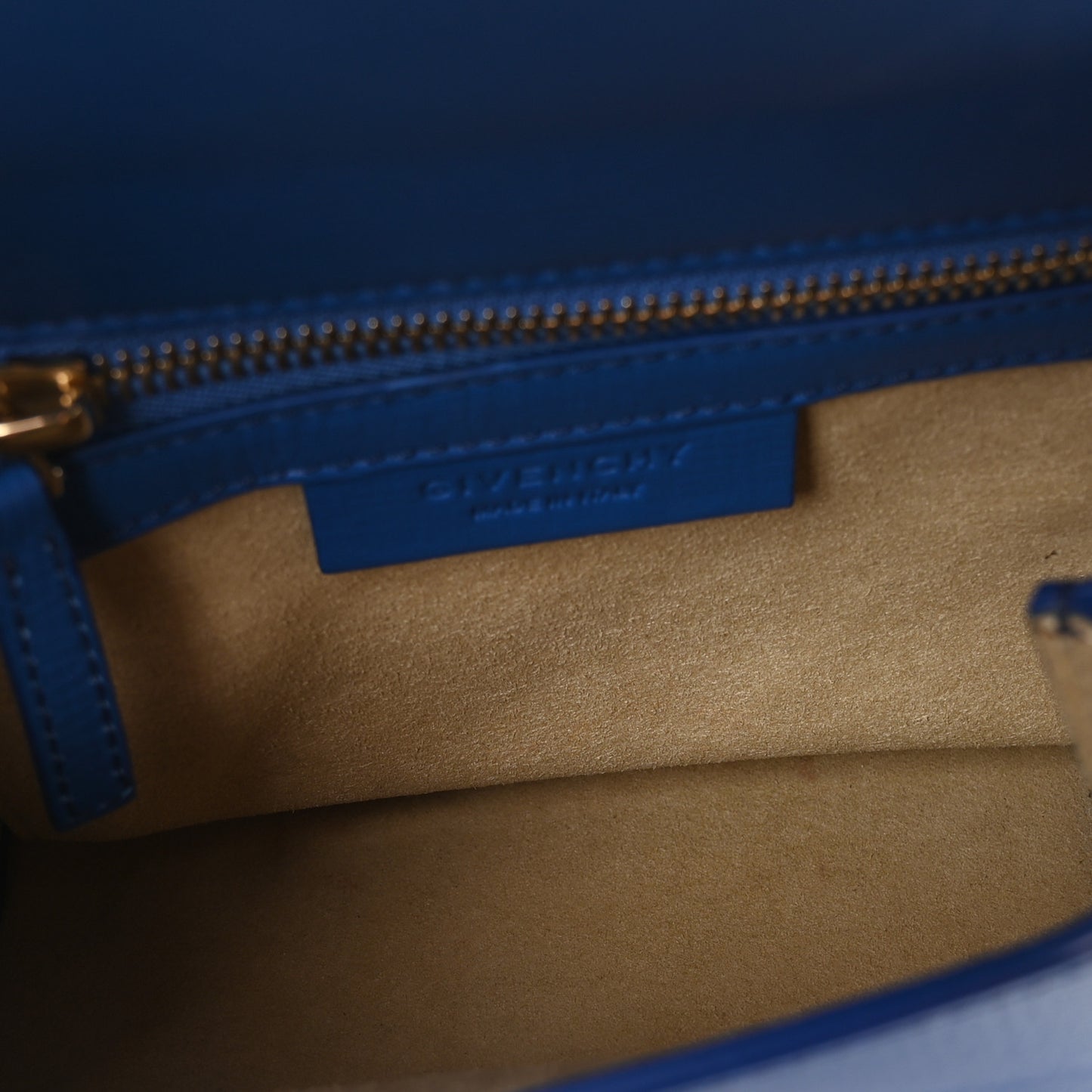 Textured Calfskin Mini Pandora Box Chain Crossbody Bag Blue
