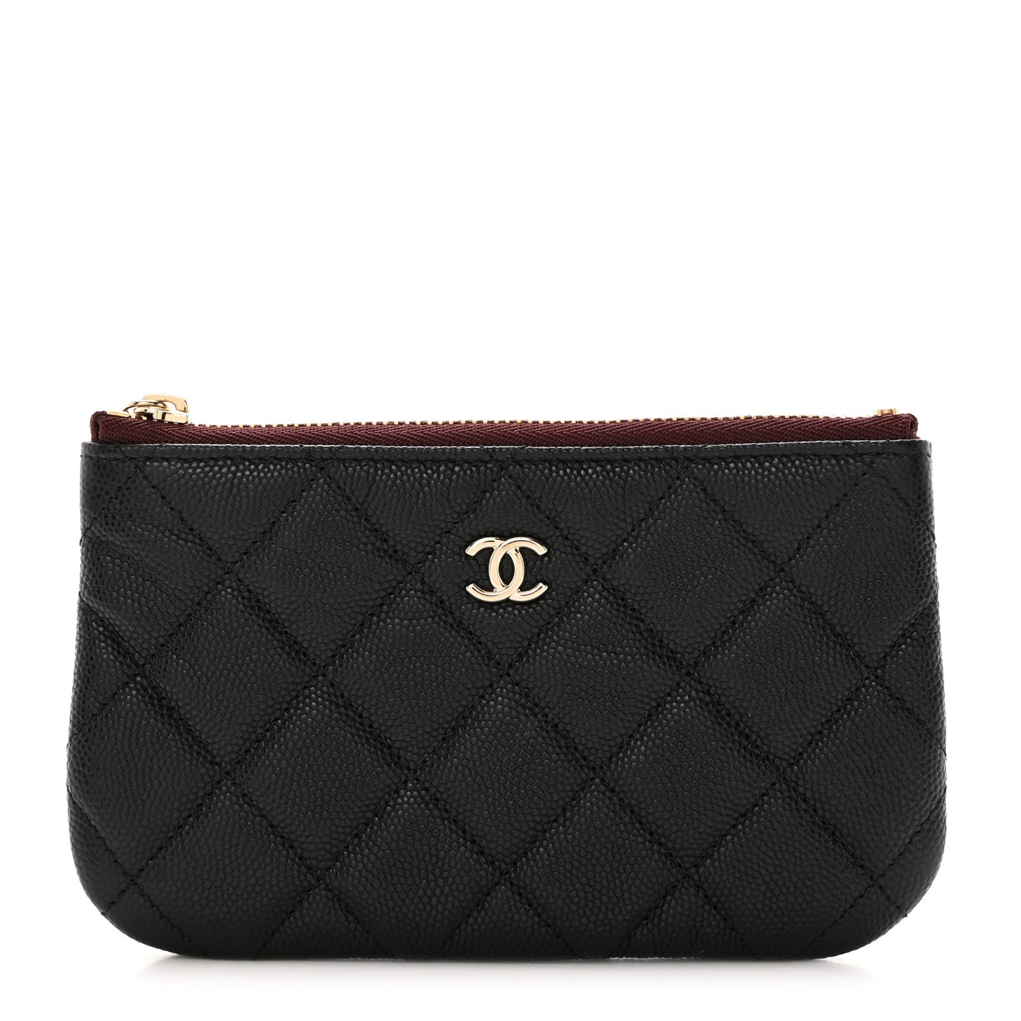 Caviar Quilted Small Cosmetic Case Black