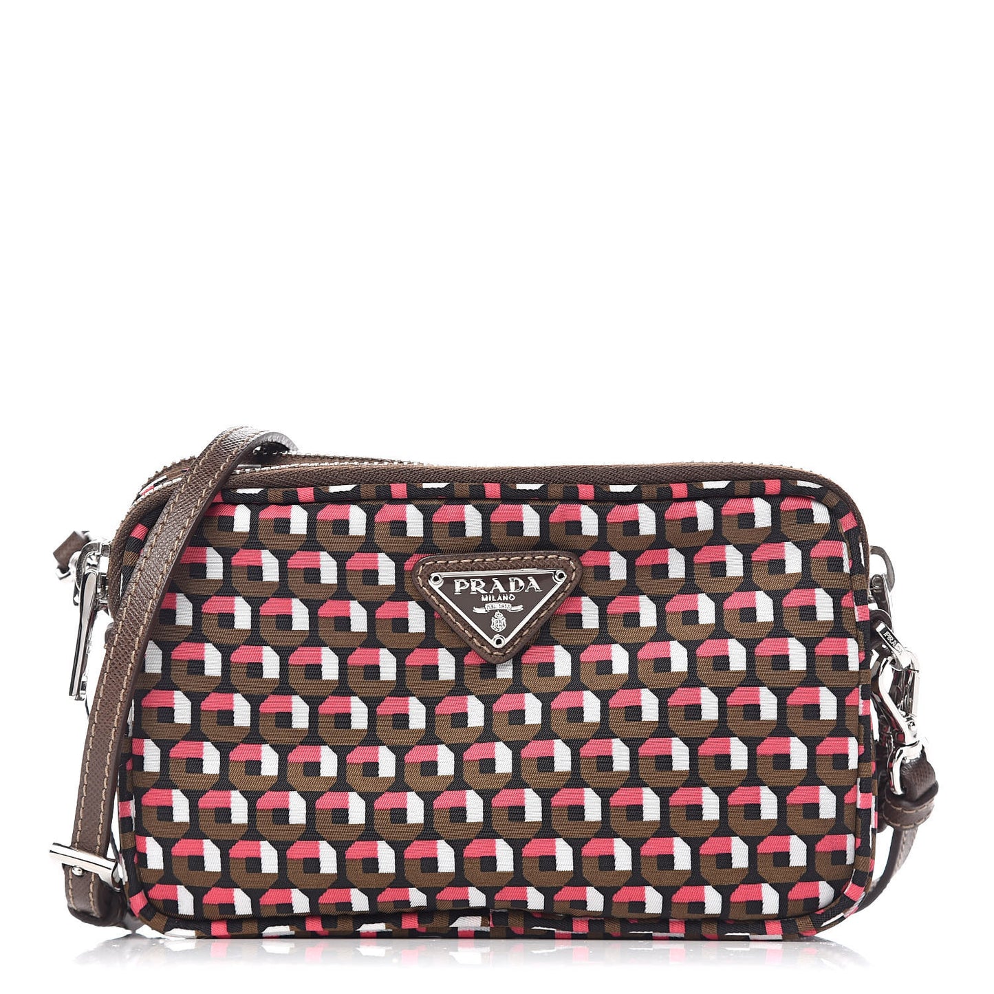 Tessuto Stampato Nylon Otta Print Convertible Crossbody Wristlet Rosa